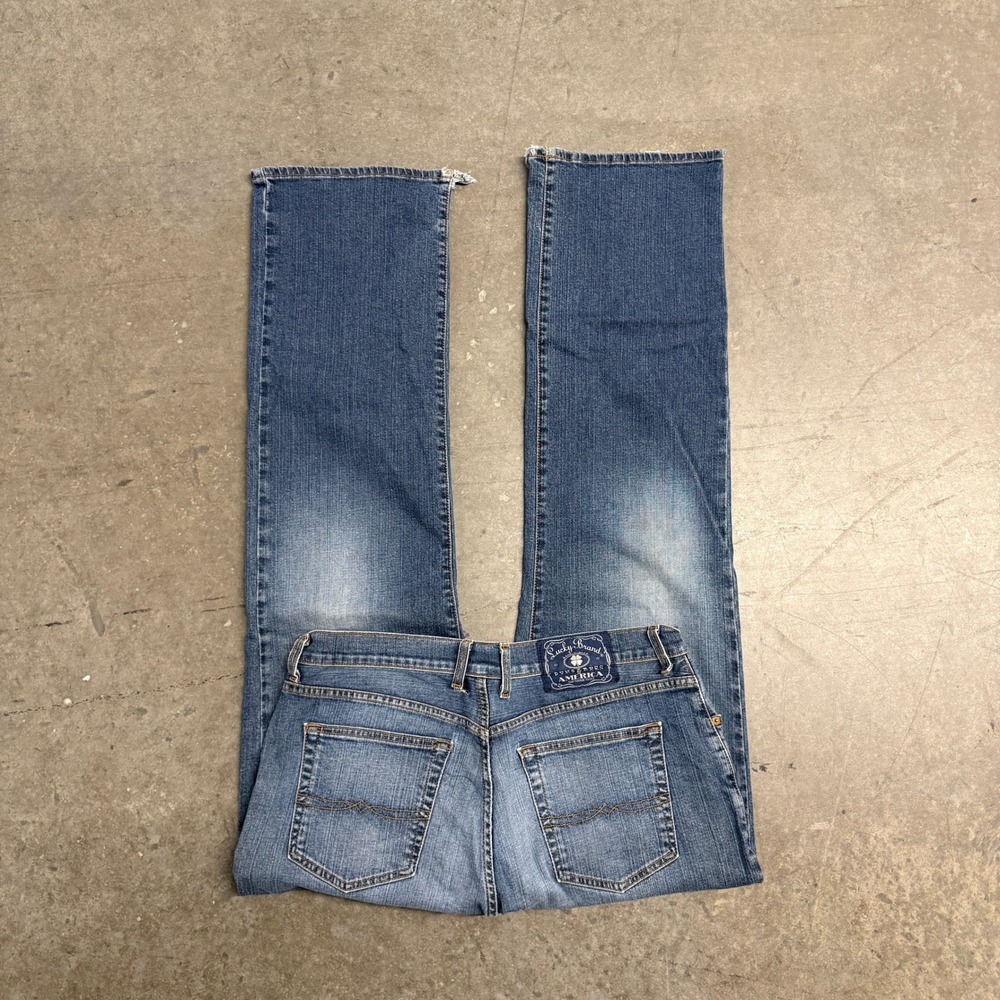 Lucky Brand Dungarees Classic Fit Mens Blue Jeans 34 Long Distressed Medium Wash